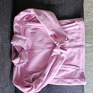 North face pink fleece jacket